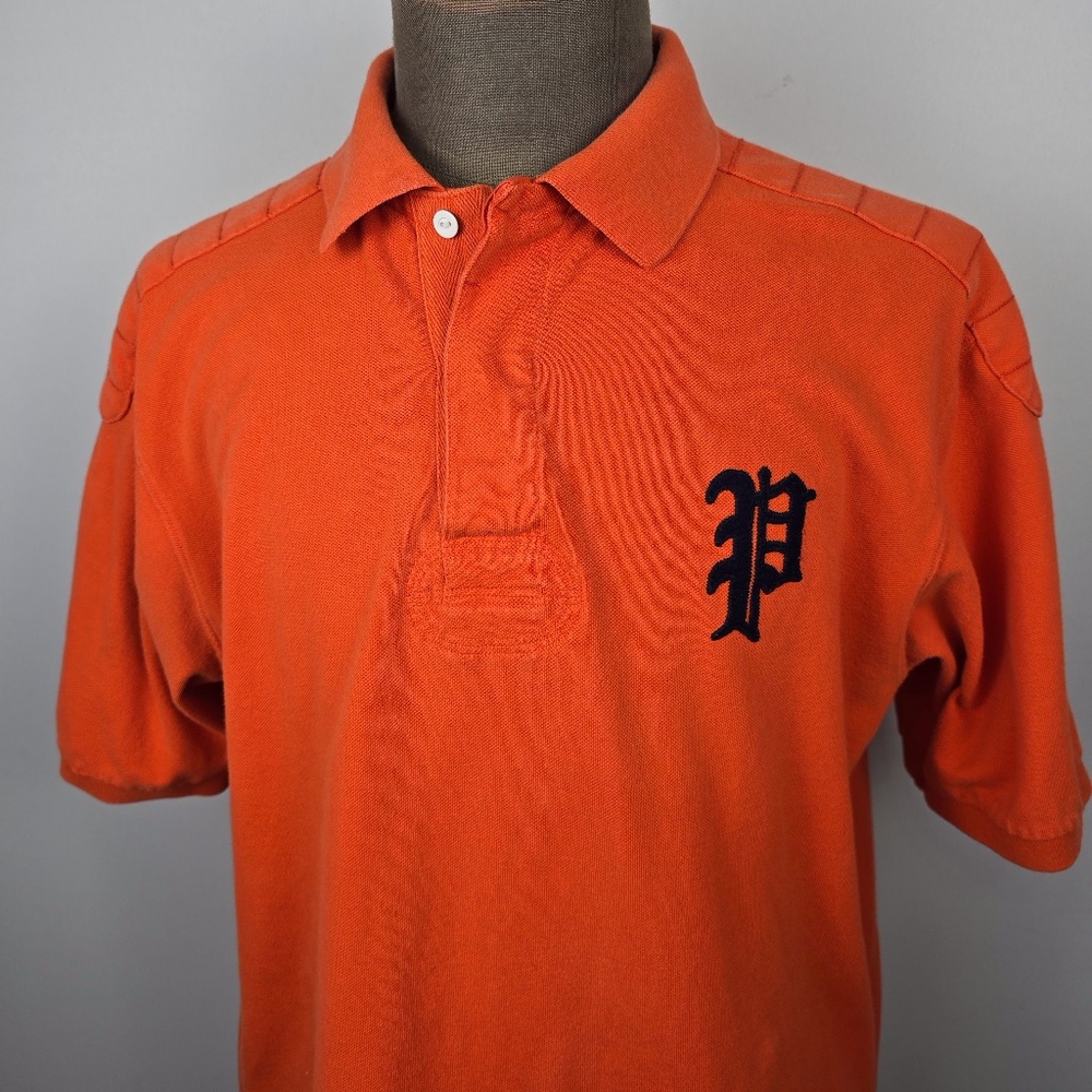 Polo Ralph Lauren Big & Tall Orange Varsity Polo Shirt Gothic "P"  Wing XLT